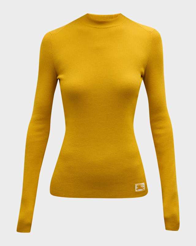 Fitted Cashmere Rib Crewneck Sweat